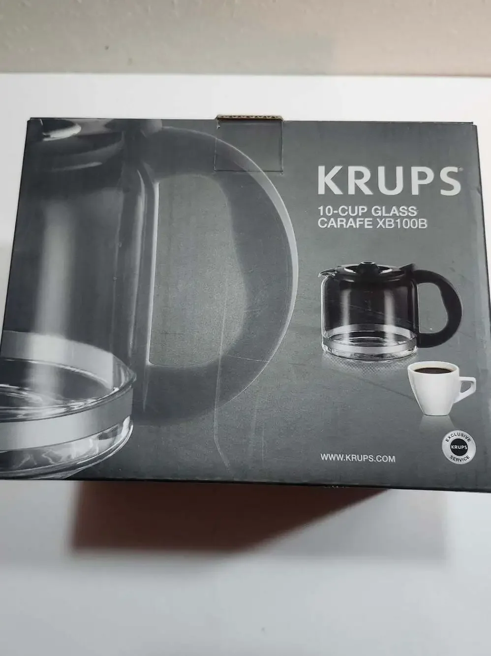 Krups 10-Cup Glass Carafe XB100B Replacement Part for KM1010 and KM1000